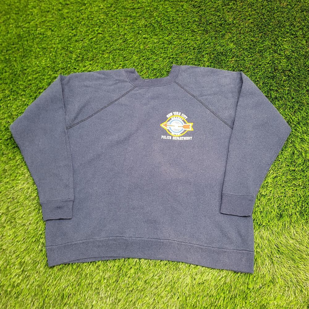 Vintage 80s NYPD Sweatshirt Womens XL 22x23 Boxy Cropped USA